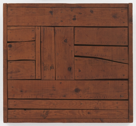 Mildred Thompson Zylo-Probe, c. 1975 Signed and dated lower left. Inscribed on reverse, "Wood work I - " Found wood, nails 22 x 23.6 x 1.6 inches (56 x 60 x 4 cm) (GL13132)