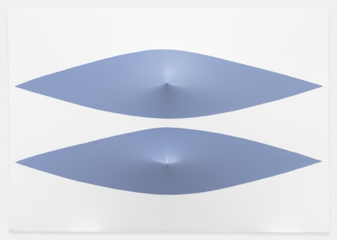 Zilia Sánchez Sin título (de la serie Azul Azul), 2019 Acrylic on stretched canvas 25.8 x 37.25 x 4.5 inches (65.5 x 94.6 x 11.4 cm) (GL14177)