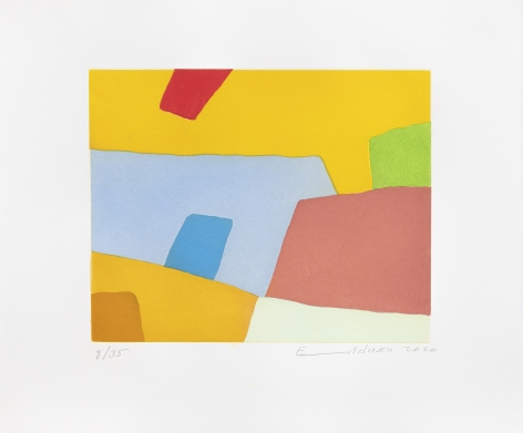 Etel Adnan Désordre, 2020 Signed recto Etching 15 x 17 7/8 in (38 x 45.5 cm) Edition 6 of 35 (GP2721)