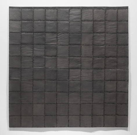 Michelle Stuart El Florido Chart, 1980 Signed, titled, and dated on reverse Earth (natural graphite) from site in Guatemala on rag paper, mounted to muslin 60 1/2 x 59 5/8 in (153.7 x 151.4 cm) (GL15278)
