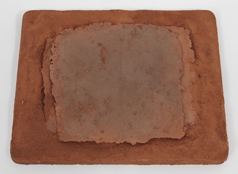Michelle Stuart Project for a Chart of the Earth Reflecting the Sky, 1983 Earth from Zagora, Moroco, plaster, handmade paper 17.5 x 21.5 x 2 inches (44.5 x 54.6 x 5.1 cm) GL13126