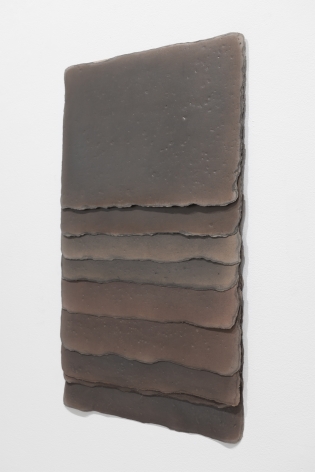 Michelle Stuart Strata Series: Jocotan, 1979 Signed, titled and dated on reverse Earth from site in Guatemala on paper, mounted to muslin 26 1/2 x 17 1/2 in (67.3 x 44.5 cm) (GL15275)